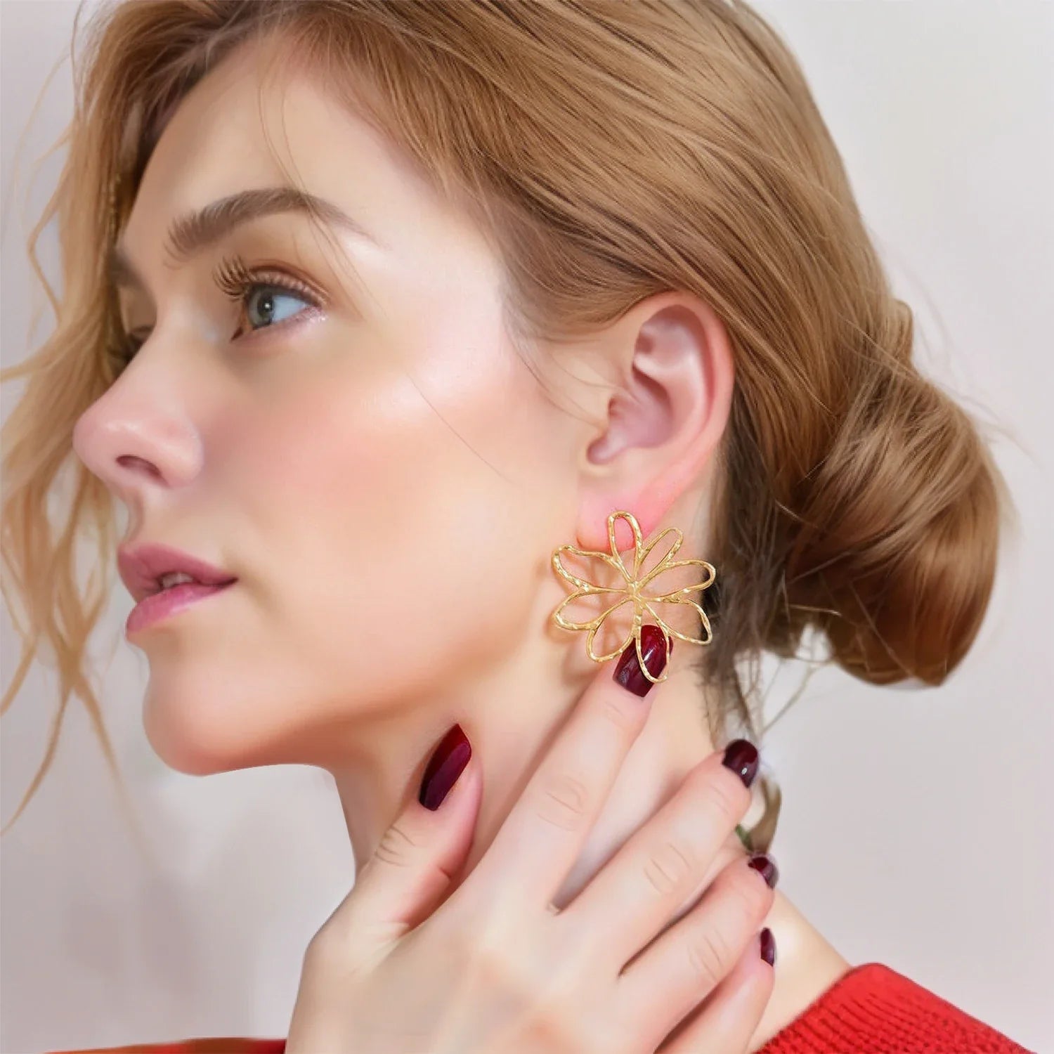 18K Gold Flower Earrings